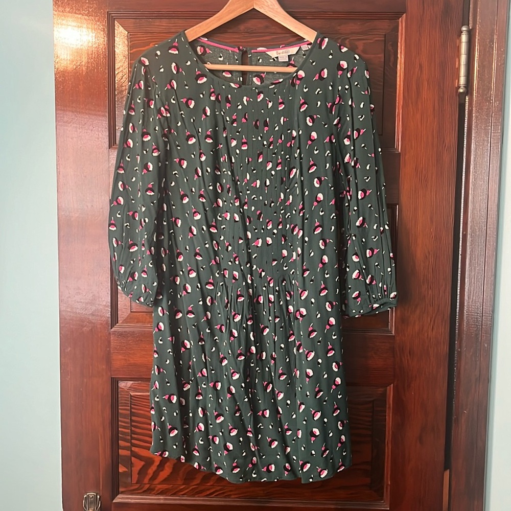 Boden Green Tunic with Pink & White Print